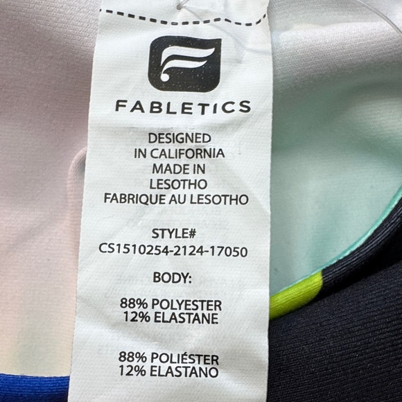 Fabletics Multicolor Geometric Capri Leggings NEW L - Picture 9 of 12